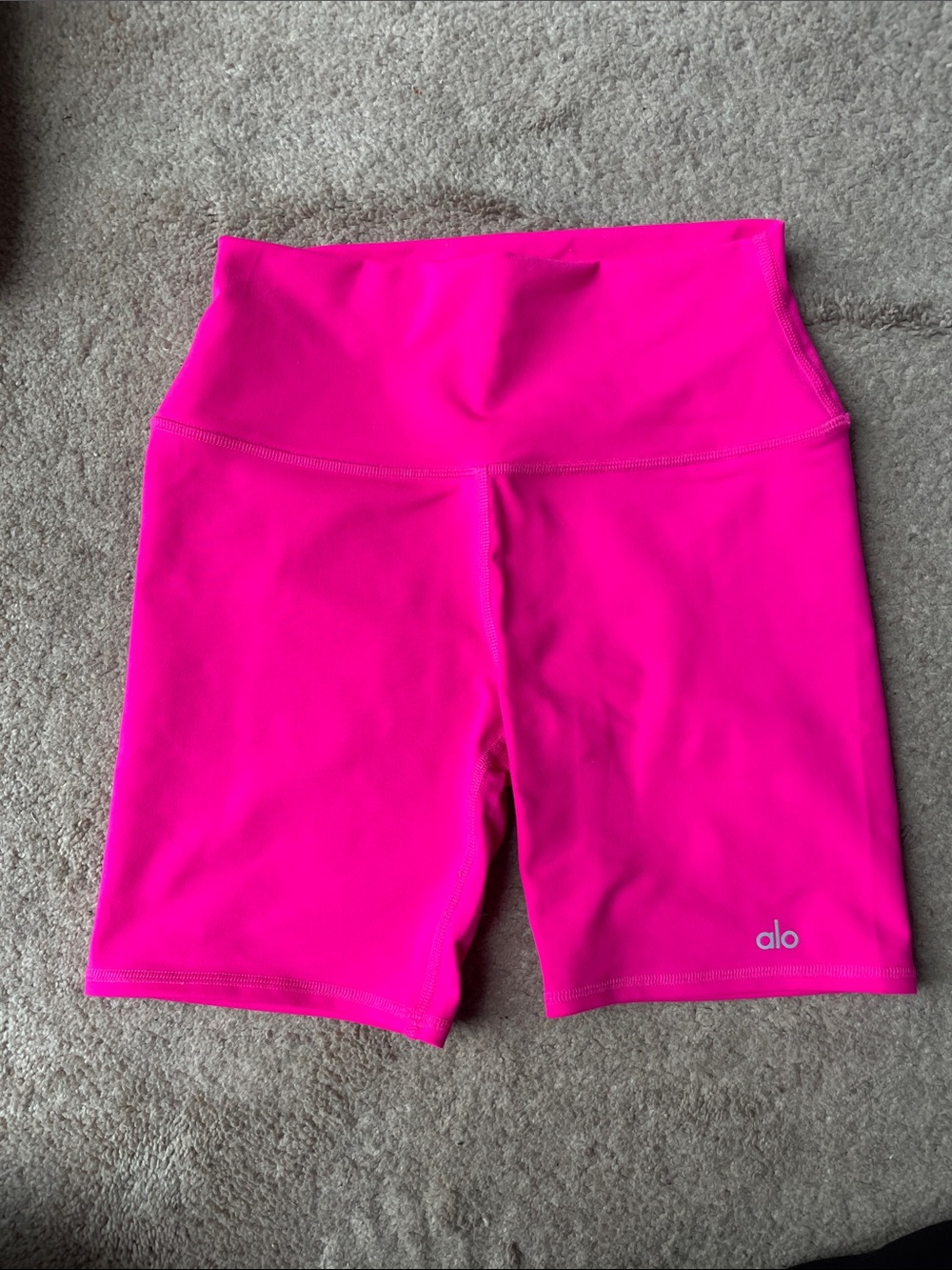 ALO Yoga High-Rise Bike Shorts — Bright Pink